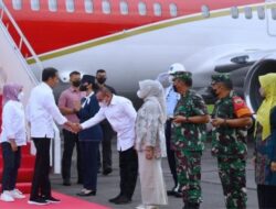 Jokowi dan Ibu Iriana Tiba di Medan Hadiri HPN 2023