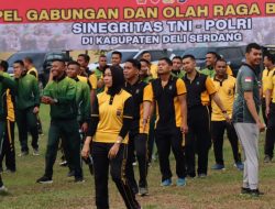 Apel Gabungan TNI-Polri Sekaligus Olahraga Bersama di Polresta Deli Serdang