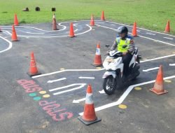 SATPAS Polres Binjai Uji Coba Lapangan Praktek SIM Terbaru Bentuk Huruf S
