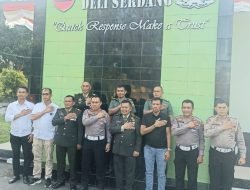 Jajaran Polresta Deli Serdang Datangi Mako TNI, Beri Surprise HUT TNI Ke – 78