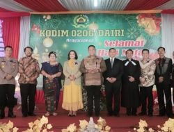 Hadiri Perayaan Natal Kodim 0206 Dairi, Bupati Eddy Berutu Sampaikan Apresiasi