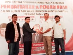 Anak Guru Dari Desa Ronggurnihuta Mendaftar Ke Partai Gerindra DPC Samosir
