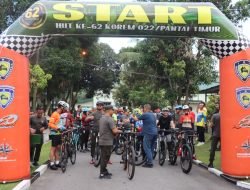 Memeriahkan HUT ke-62 Korem 022/Pantai Timu, Polresta Deli Serdang Gowes Sepeda Santai dan Bakti Sosial 