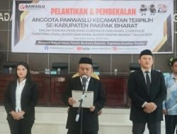 Bawaslu Pakpak Bharat Lantik 24 Anggota Panwaslu Kecamatan