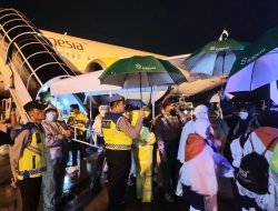 Polresta Deli Serdang Pengamanan Kedatangan Jemaah Haji di Bandara Kualanamu