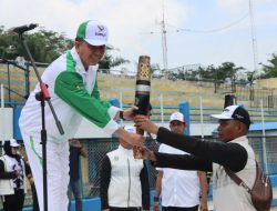 Kapolresta Deli Serdang Hadiri Penyerahan Kirab Api PON kepada PJ Gubernur Sumut