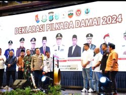 Plt. Bupati Samosir Martua Sitanggang Hadiri Deklarasi Pemilihan Kepala Daerah Damai 2024