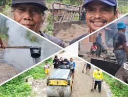 Tidak Pernah Mendapat Penanganan, Warga Desa Sabulan Gotong Royong Bangun Ruas Jalan Propinsi di Desanya