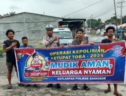Polres Samosir Sosialisasi Hotline Mudik 110
