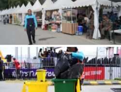 Sapu Bersih Sampah di Venue Selama Event Aquabike dan F1 Powerboat