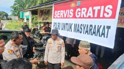 Kapolres Tapsel Resmikan Bengkel Servis Gratis untuk Warga Terdampak Banjir Bandang di Batang Toru