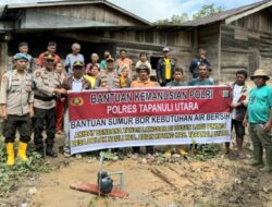 Polres Taput Bangun Sumur Bor Air Bersih Warga Lobu Pining Pasca Longsor