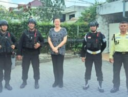 Brimob Sumut Patroli Preventif di Kantor Konsulat Asing Medan