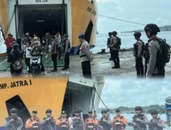 Brimob Sumut Intensifkan Patroli Arus Mudik di Pelabuhan Gunungsitoli