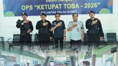 Brimob Polda Sumut Siaga Awasi Arus Mudik Balik di Terminal Amplas