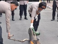 117 Knalpot Brong Dimusnahkan Polres Samosir 