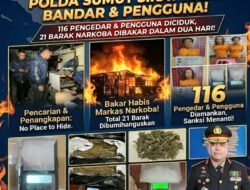 116 Pengedar dan Pengguna Diciduk, Polda Sumut Bakar 21 Barak Narkoba dalam Dua Hari