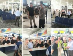 Kapolresta Deli Serdang Dampingi Wakapoldasu Tinjau Bandara Kualanamu Terkait Pembatalan Penerbangan