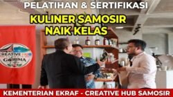 Cita Rasa Khas Samosir Naik Kelas, Kementerian Ekraf Buka Pelatihan Dan Sertifikasi Skema Cook Di Creative Hub Samosir.