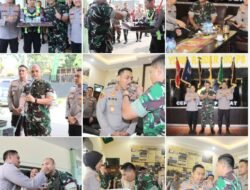 Kapolres Binjai dan Langkat Beri Surprise HUT TNI ke-81 buat Kodim 0203 Batalyon Arhanudse 11/WBY, Batalyon Raider 100/PS