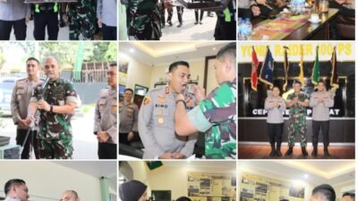 Kapolres Binjai dan Langkat Beri Surprise HUT TNI ke-81 buat Kodim 0203 Batalyon Arhanudse 11/WBY, Batalyon Raider 100/PS